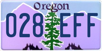 OR license plate 028EFF