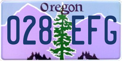 OR license plate 028EFG