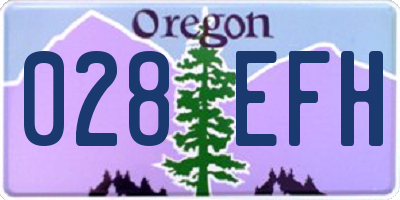 OR license plate 028EFH