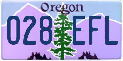 OR license plate 028EFL