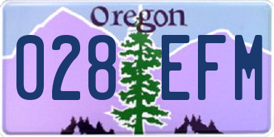 OR license plate 028EFM