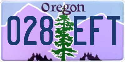 OR license plate 028EFT