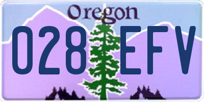 OR license plate 028EFV