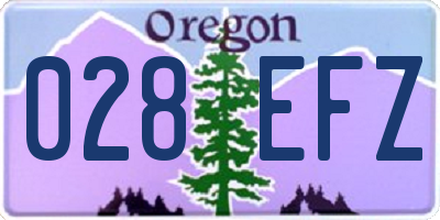 OR license plate 028EFZ