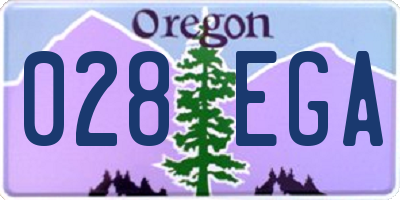 OR license plate 028EGA