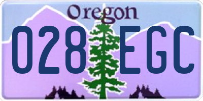 OR license plate 028EGC