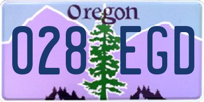 OR license plate 028EGD