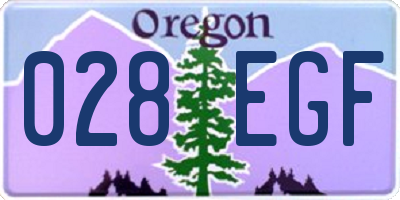 OR license plate 028EGF