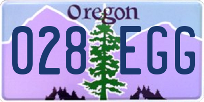 OR license plate 028EGG