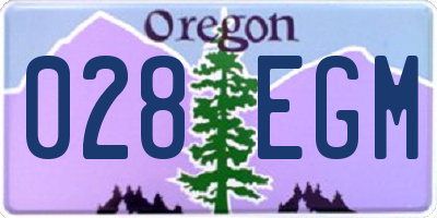 OR license plate 028EGM
