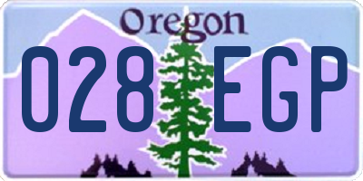 OR license plate 028EGP