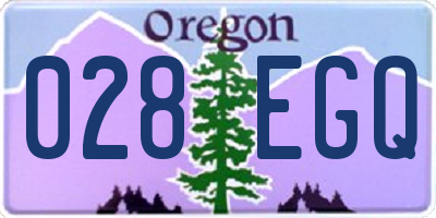 OR license plate 028EGQ