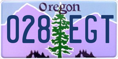 OR license plate 028EGT