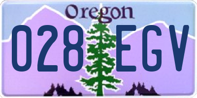 OR license plate 028EGV