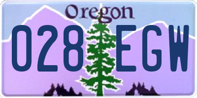 OR license plate 028EGW
