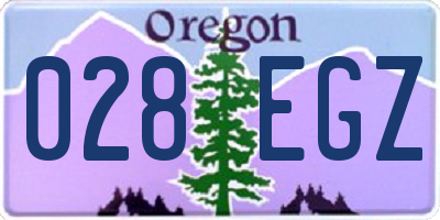 OR license plate 028EGZ