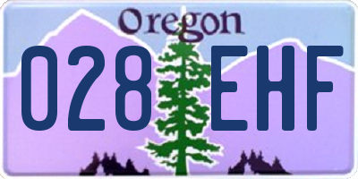 OR license plate 028EHF