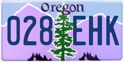 OR license plate 028EHK