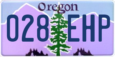 OR license plate 028EHP