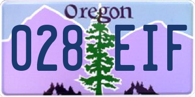 OR license plate 028EIF