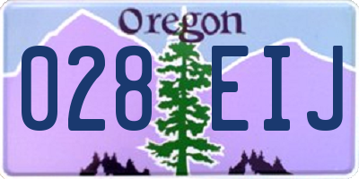 OR license plate 028EIJ