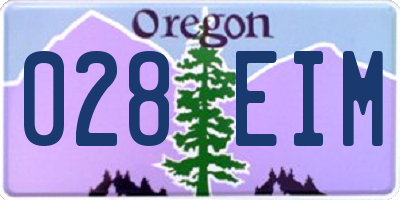 OR license plate 028EIM