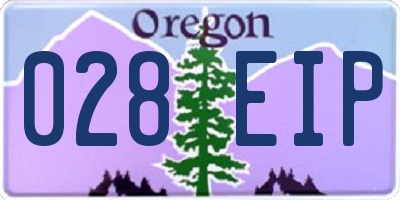 OR license plate 028EIP