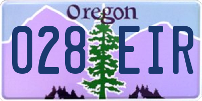 OR license plate 028EIR