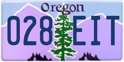OR license plate 028EIT