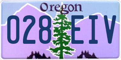 OR license plate 028EIV