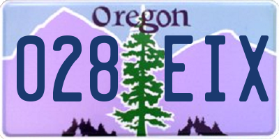 OR license plate 028EIX