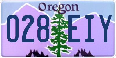 OR license plate 028EIY