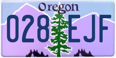 OR license plate 028EJF