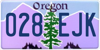 OR license plate 028EJK