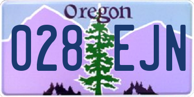 OR license plate 028EJN