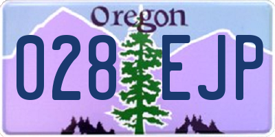 OR license plate 028EJP