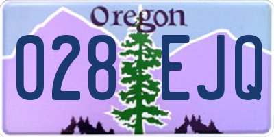 OR license plate 028EJQ