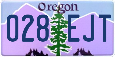 OR license plate 028EJT
