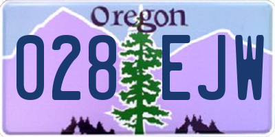 OR license plate 028EJW