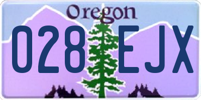 OR license plate 028EJX