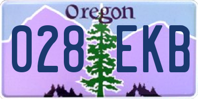 OR license plate 028EKB