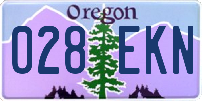 OR license plate 028EKN