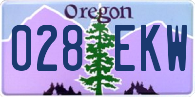 OR license plate 028EKW