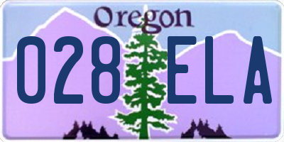 OR license plate 028ELA