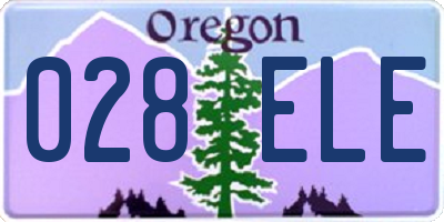 OR license plate 028ELE