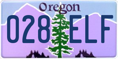 OR license plate 028ELF