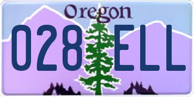 OR license plate 028ELL