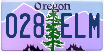 OR license plate 028ELM