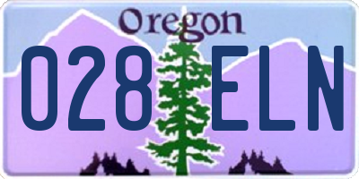 OR license plate 028ELN