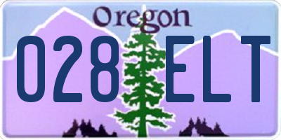 OR license plate 028ELT